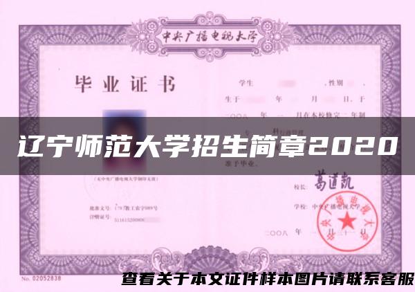 辽宁师范大学招生简章2020