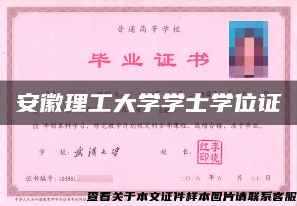 安徽理工大学学士学位证