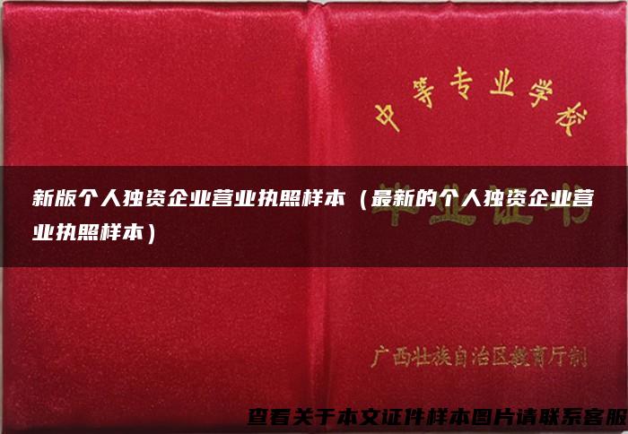 新版个人独资企业营业执照样本（最新的个人独资企业营业执照样本）