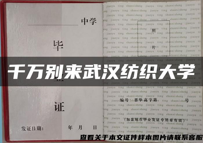 千万别来武汉纺织大学