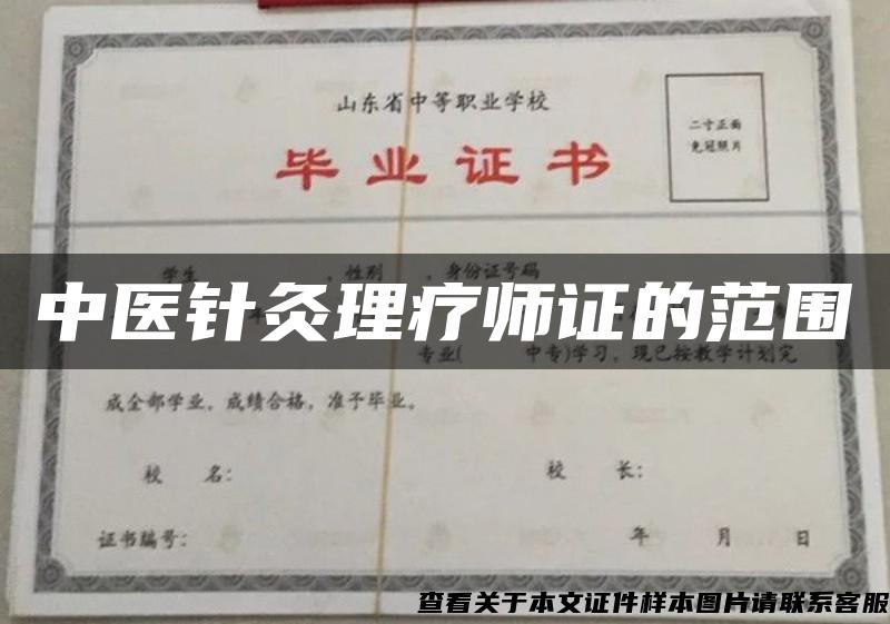 中医针灸理疗师证的范围