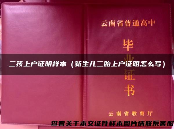 二孩上户证明样本（新生儿二胎上户证明怎么写）