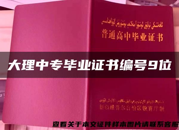 大理中专毕业证书编号9位