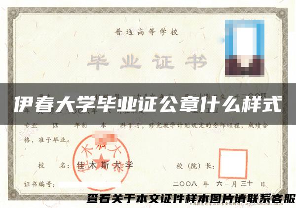 伊春大学毕业证公章什么样式