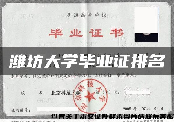 潍坊大学毕业证排名