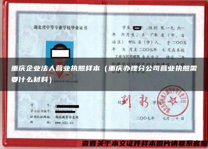 重庆企业法人营业执照样本（重庆办理分公司营业执照需要什么材料）
