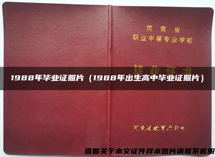 1988年毕业证照片（1988年出生高中毕业证照片）