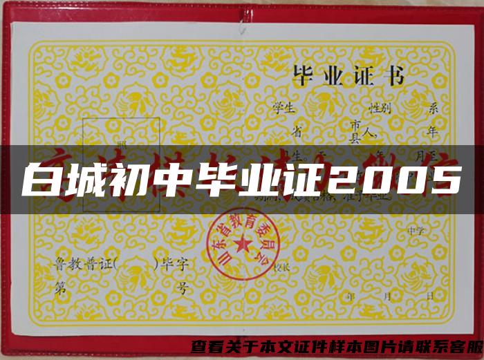 白城初中毕业证2005