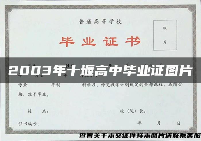 2003年十堰高中毕业证图片