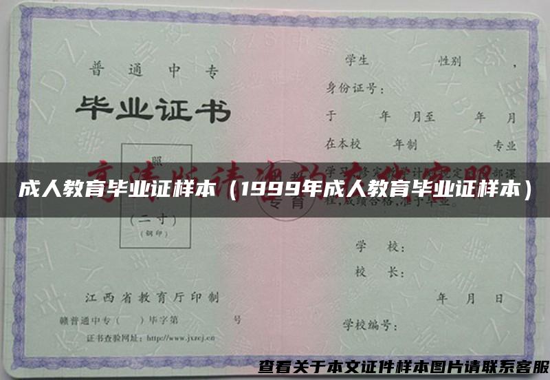 成人教育毕业证样本（1999年成人教育毕业证样本）