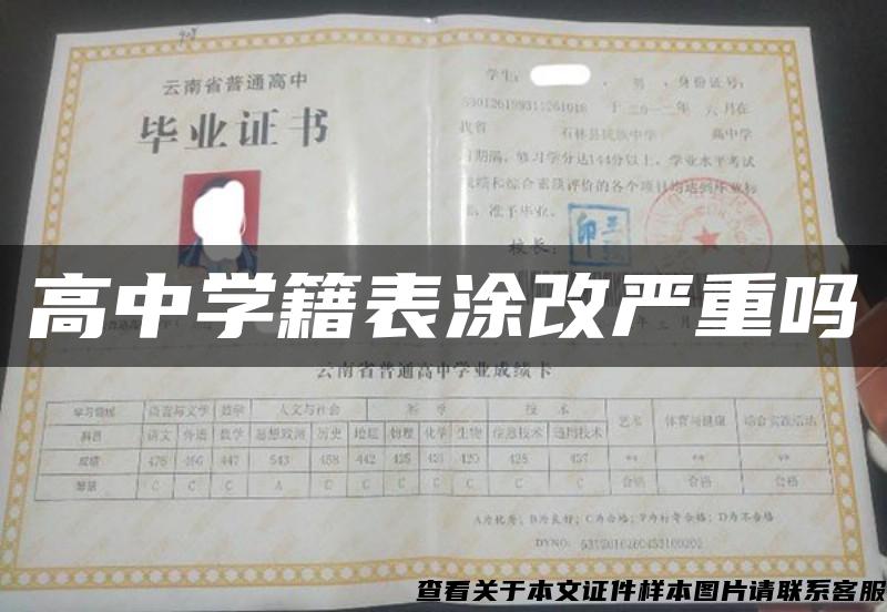 高中学籍表涂改严重吗