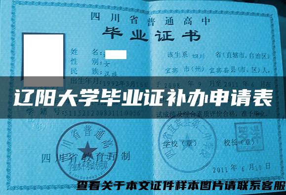 辽阳大学毕业证补办申请表