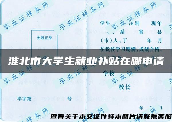 淮北市大学生就业补贴在哪申请