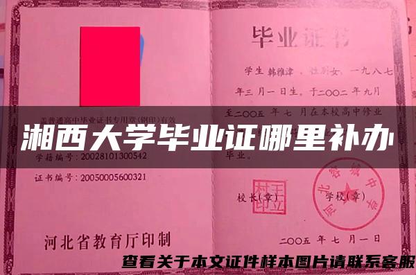 湘西大学毕业证哪里补办