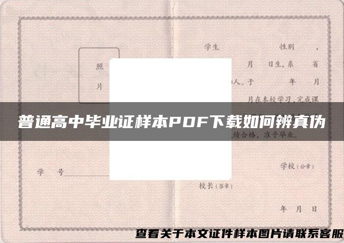 普通高中毕业证样本PDF下载如何辨真伪