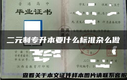 二元制专升本要什么标准杂么做