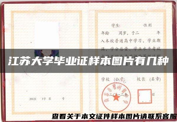 江苏大学毕业证样本图片有几种