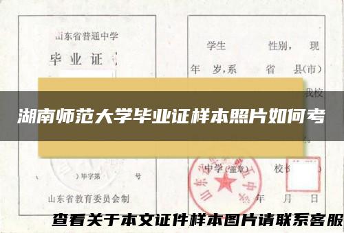 湖南师范大学毕业证样本照片如何考