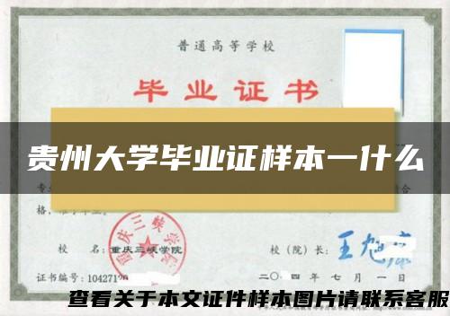 贵州大学毕业证样本一什么