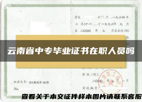 云南省中专毕业证书在职人员吗