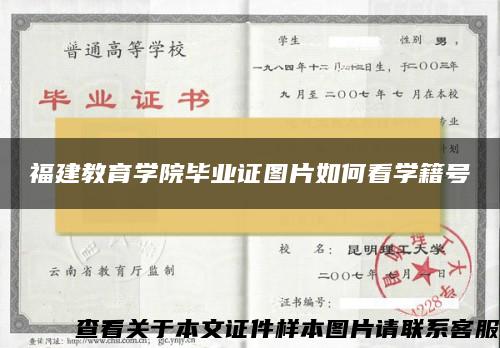 福建教育学院毕业证图片如何看学籍号