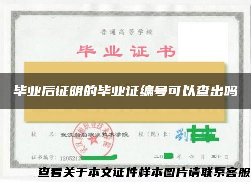 毕业后证明的毕业证编号可以查出吗