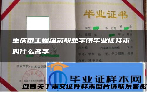 重庆市工程建筑职业学院毕业证样本 叫什么名字