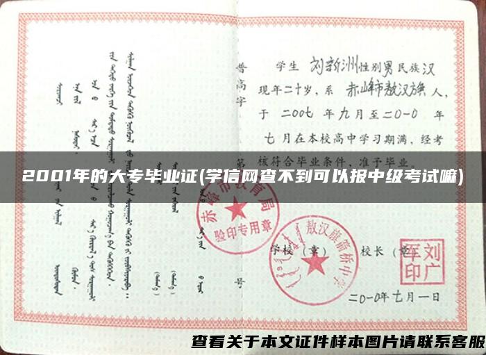 2001年的大专毕业证(学信网查不到可以报中级考试嘛)