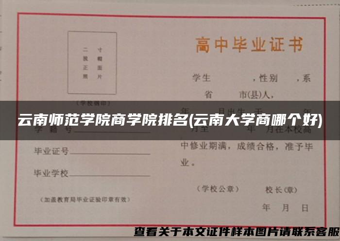 云南师范学院商学院排名(云南大学商哪个好)