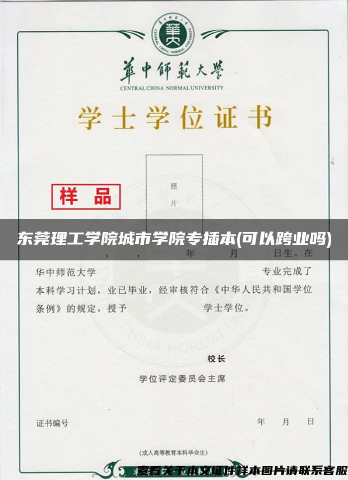 东莞理工学院城市学院专插本(可以跨业吗)