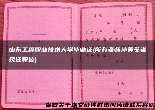 山东工程职业技术大学毕业证(所有老师孙美芝老现任职位)