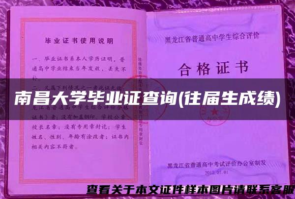 南昌大学毕业证查询(往届生成绩)