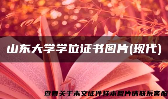 山东大学学位证书图片(现代)