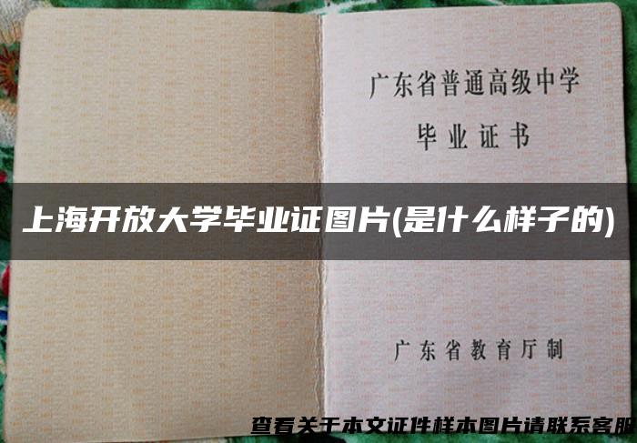 上海开放大学毕业证图片(是什么样子的)