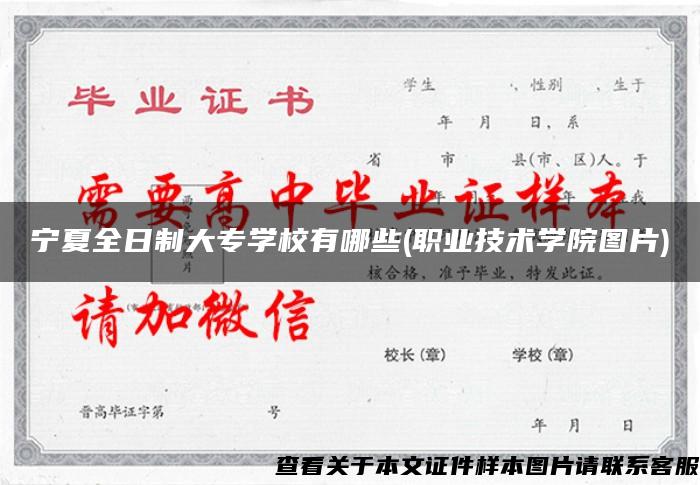 宁夏全日制大专学校有哪些(职业技术学院图片)