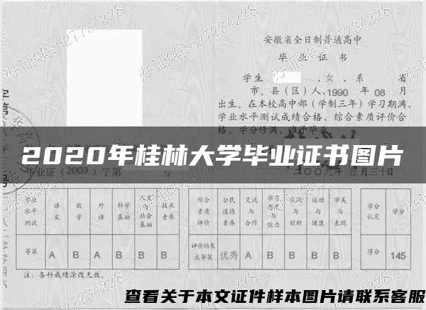 2020年桂林大学毕业证书图片