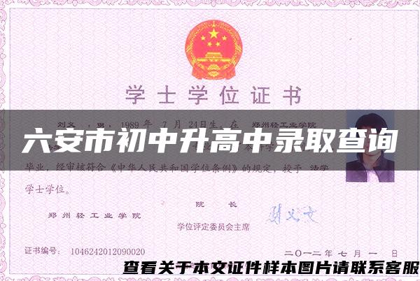 六安市初中升高中录取查询