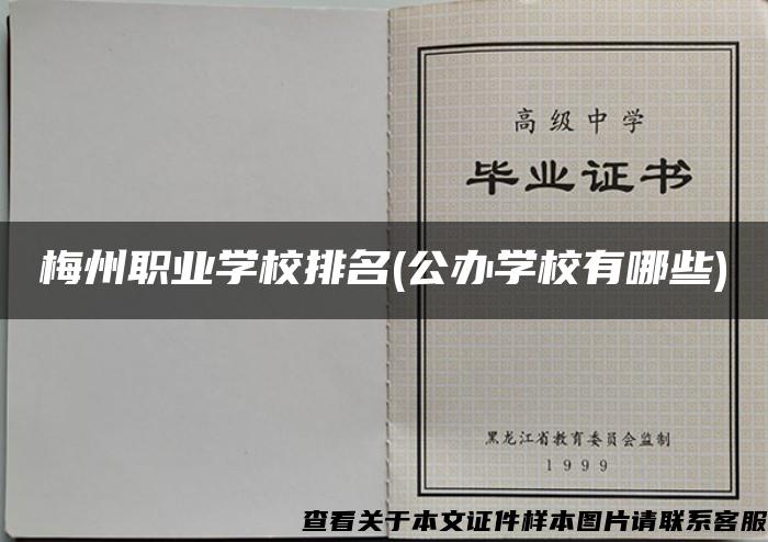 梅州职业学校排名(公办学校有哪些)