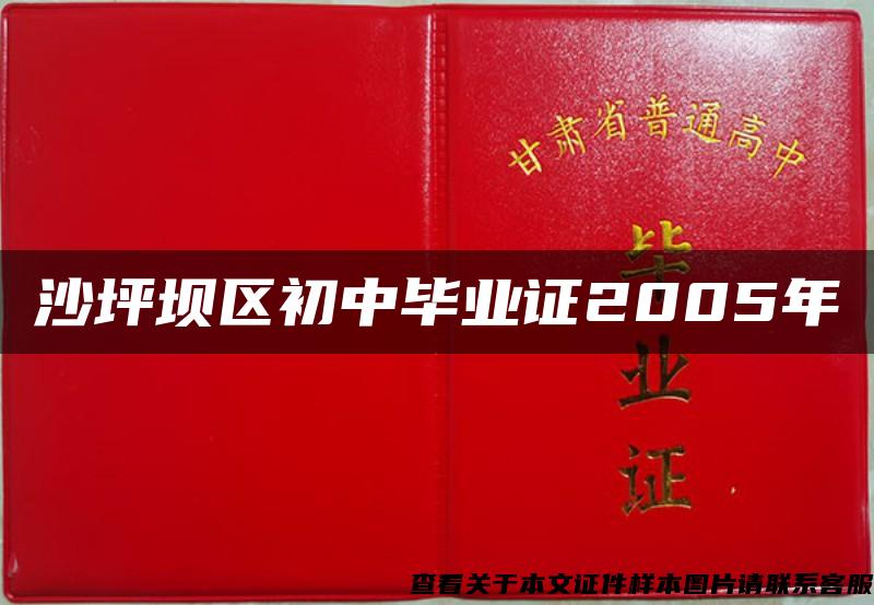 沙坪坝区初中毕业证2005年