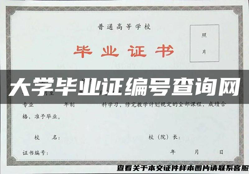 大学毕业证编号查询网