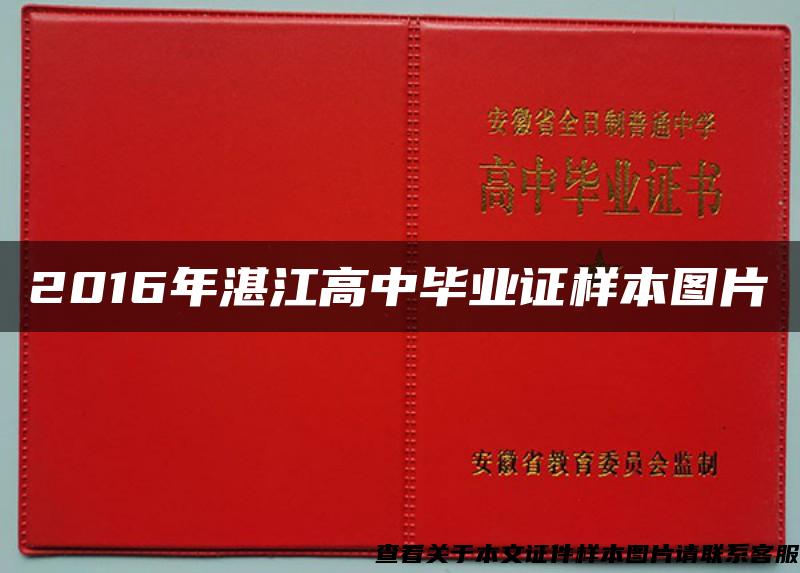 2016年湛江高中毕业证样本图片