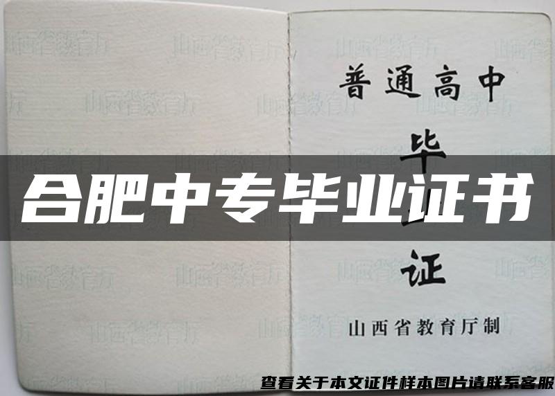 合肥中专毕业证书