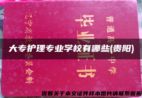 大专护理专业学校有哪些(贵阳)