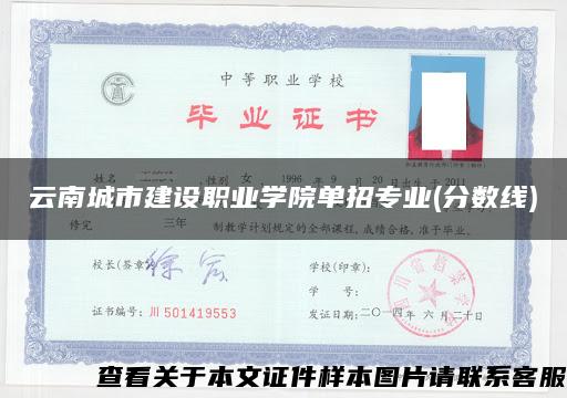 云南城市建设职业学院单招专业(分数线)