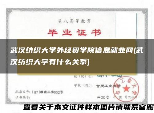 武汉纺织大学外经贸学院信息就业网(武汉纺织大学有什么关系)