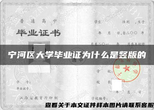 宁河区大学毕业证为什么是竖版的