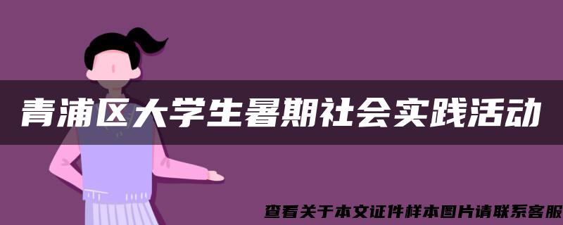 青浦区大学生暑期社会实践活动