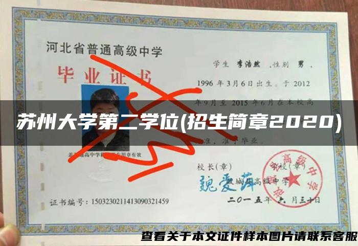 苏州大学第二学位(招生简章2020)