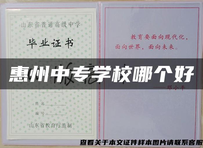 惠州中专学校哪个好