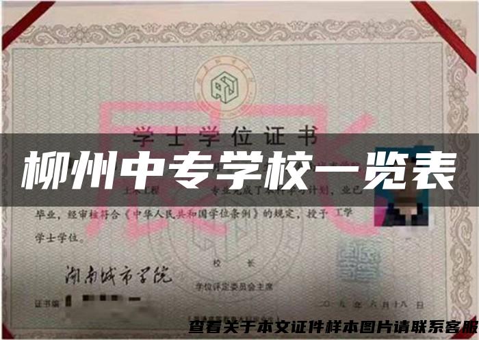 柳州中专学校一览表